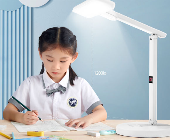 81.8cm环形广角光，3种用光模式，智能LED台灯保护孩子眼睛！